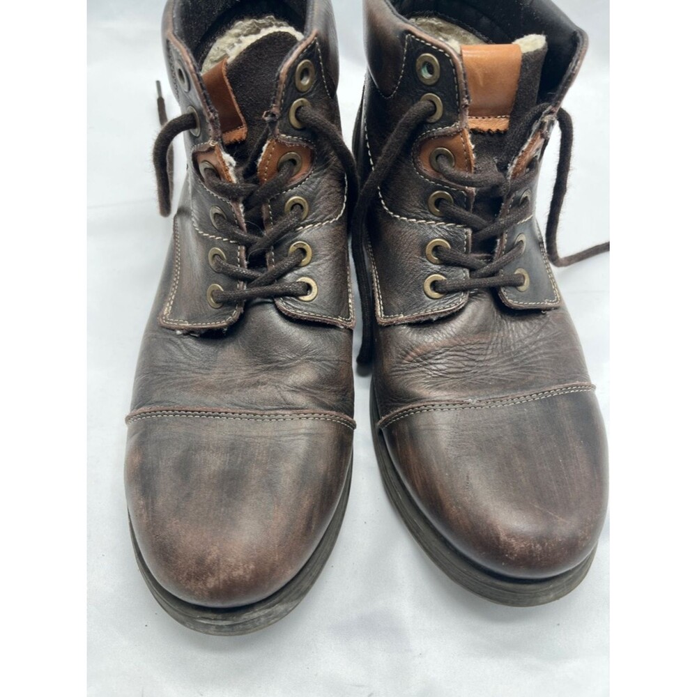 Brown Leather J. Koda Hugh Lace Up Men's Boots - Picture 4 of 10